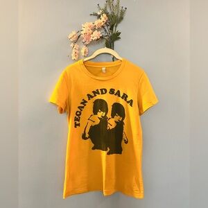 Tegan and Sara | Concert tee | Yellow cotton t-shirt | American Apparel